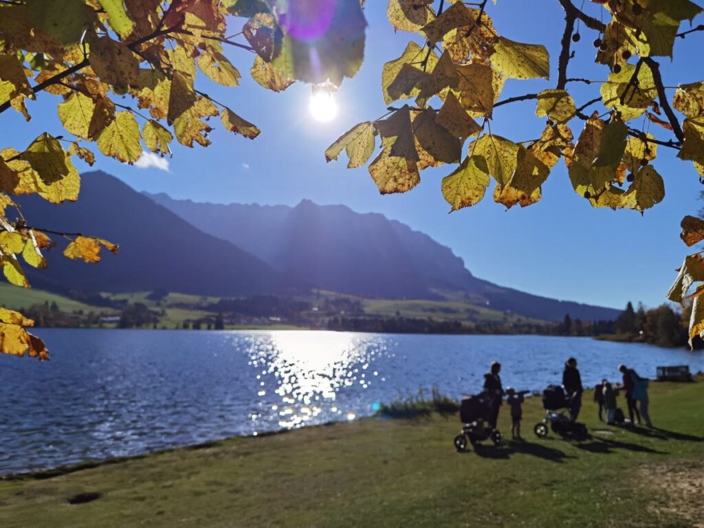 Direkt am Walchsee wandern mit Kinderwagen - einmal rund um den ganzen See!