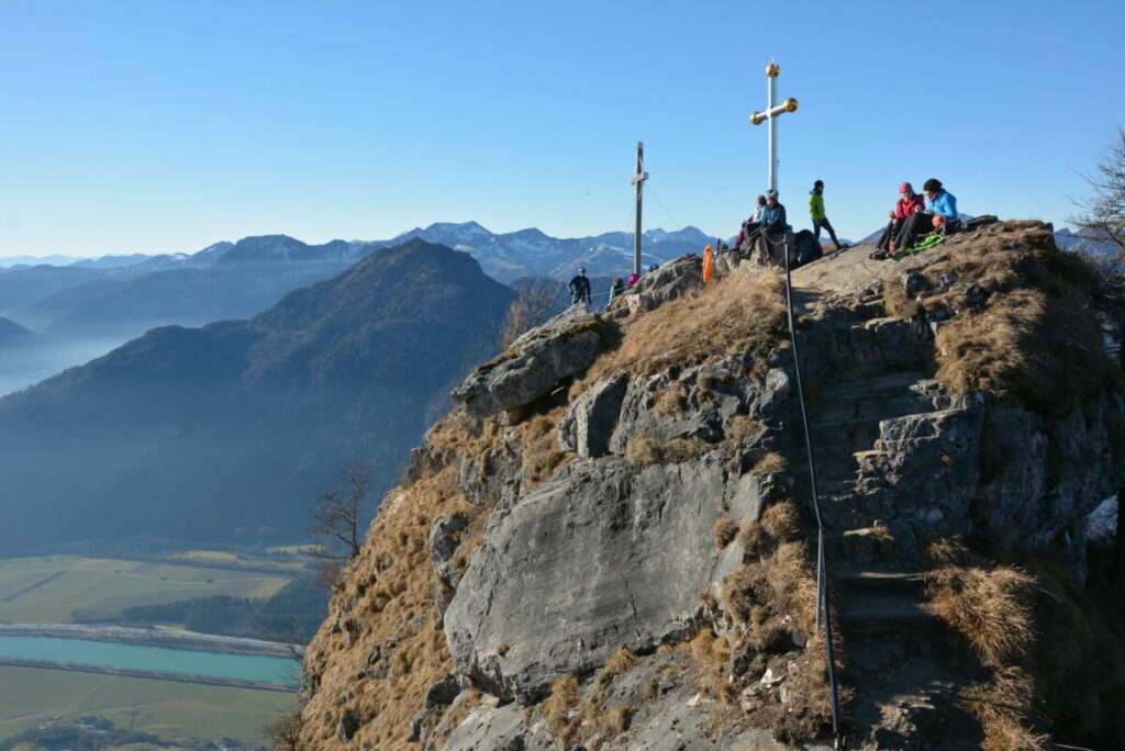 Das Kranzhorn in den Chiemgauer Alpen - mit den beiden Gipfelkreuzen