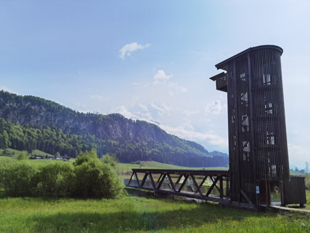 Das ist der große Aussichtsturm im Norden der Schwemm