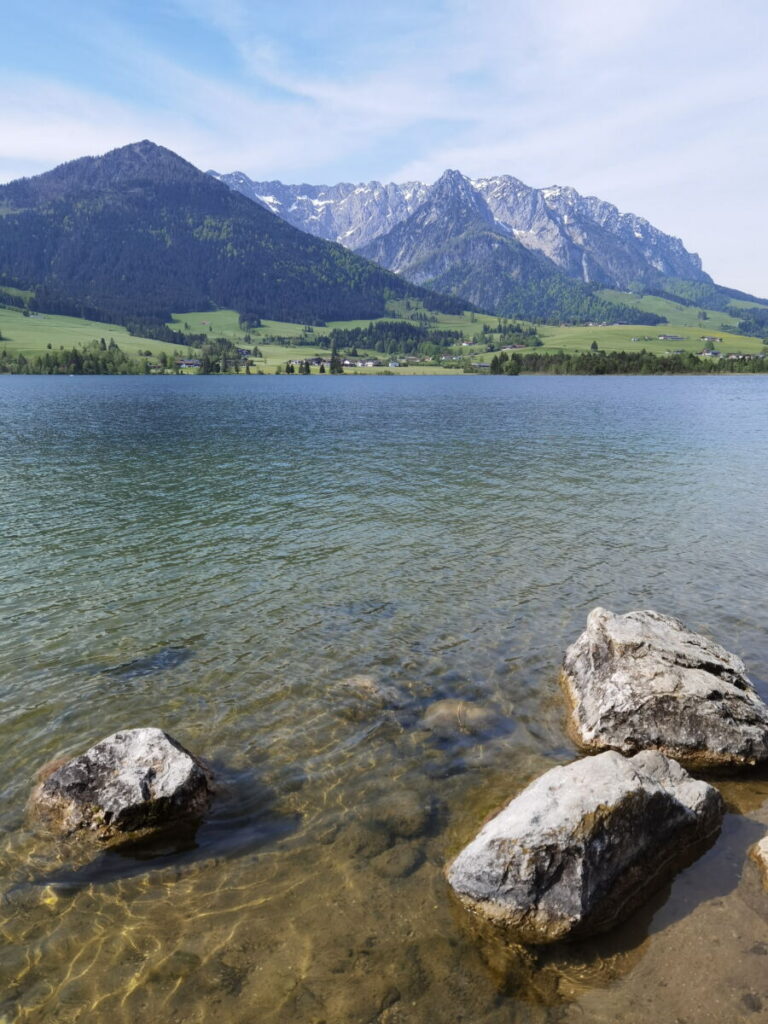 Tolles Ziel: Der Walchsee ab Schwendt mit dem Fahrrad